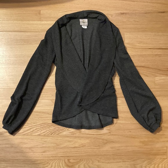 Gray balloon sleeve cardigan - Picture 1 of 3
